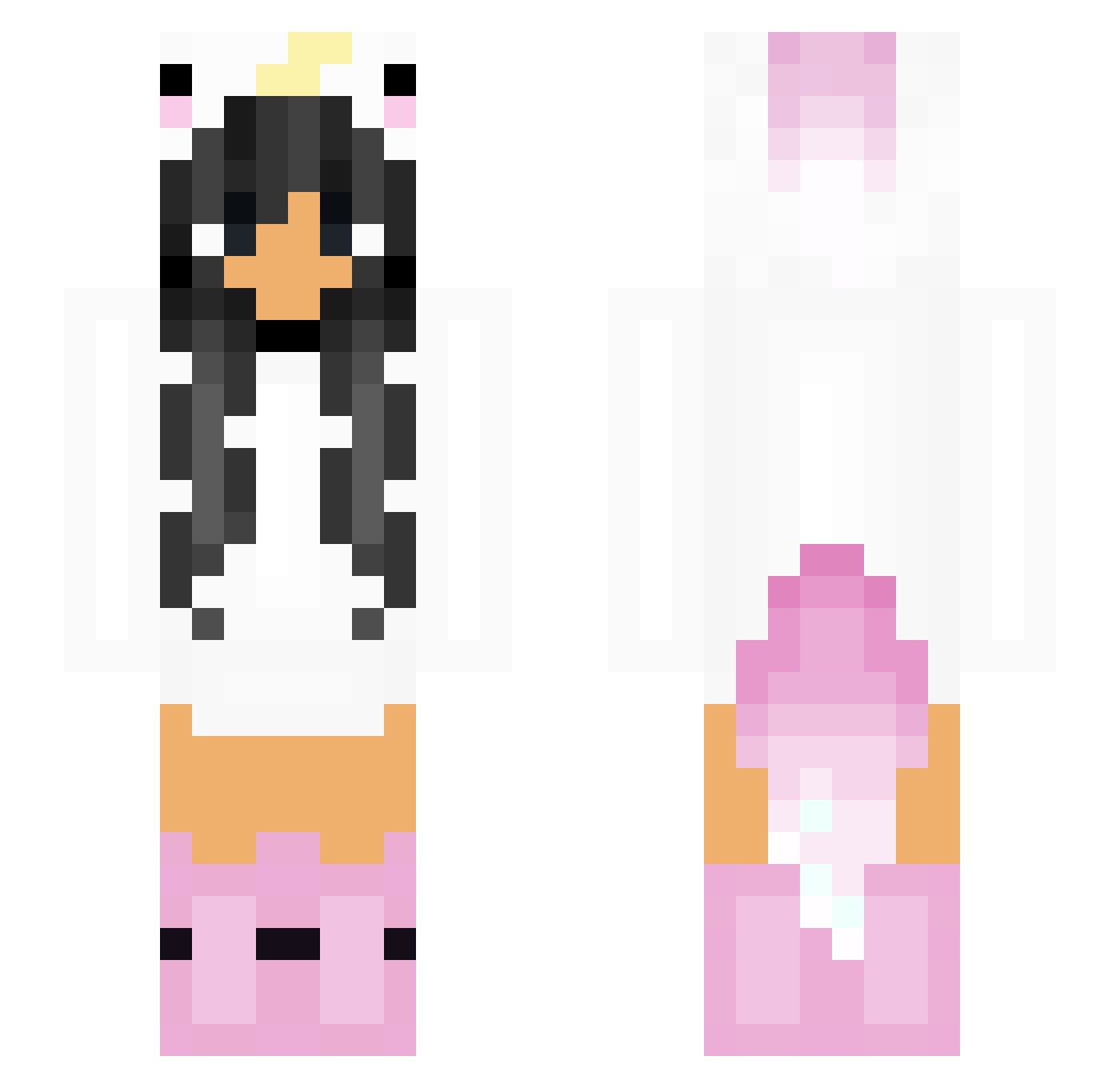 arc77 Minecraft skin, front and back view