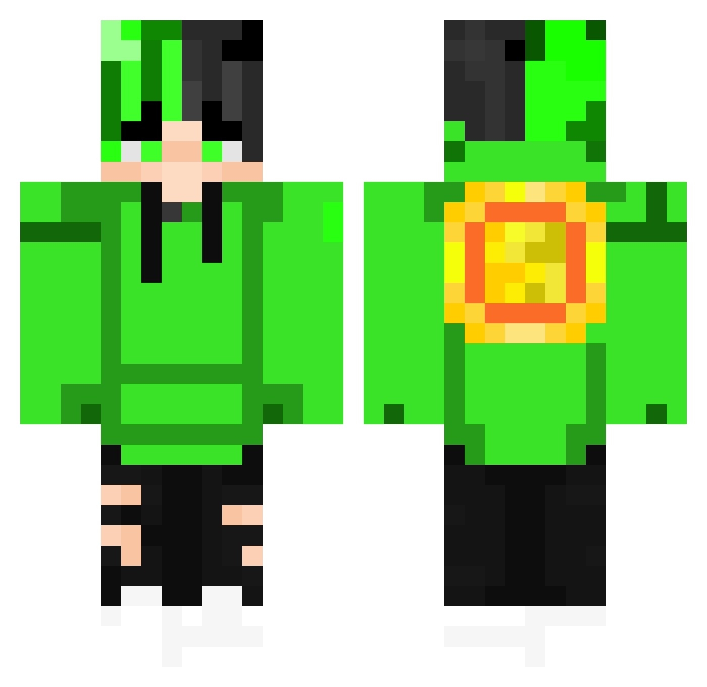_Krejzolek Minecraft skin, front and back view