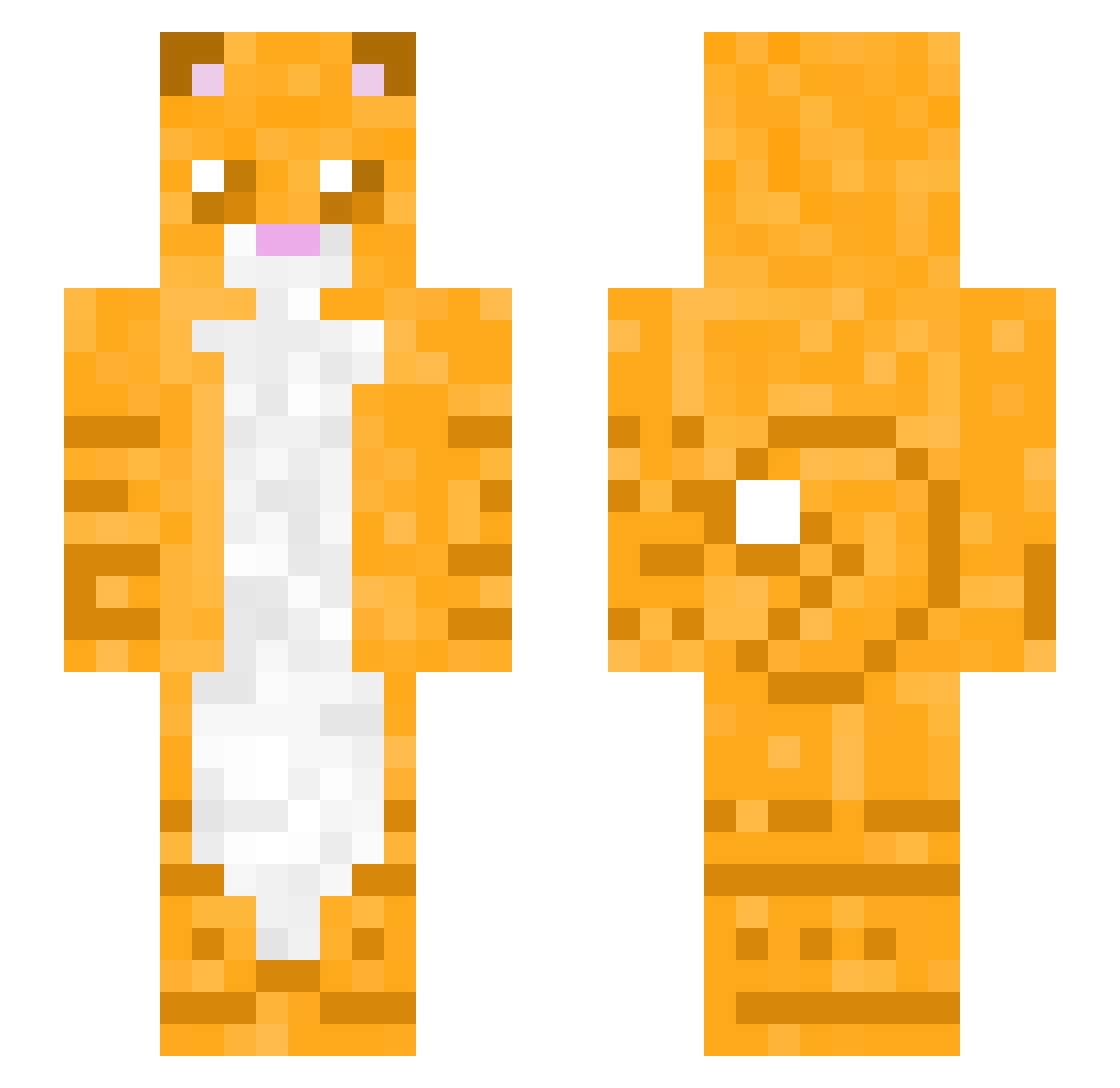 AprilSS Minecraft skin, front and back view