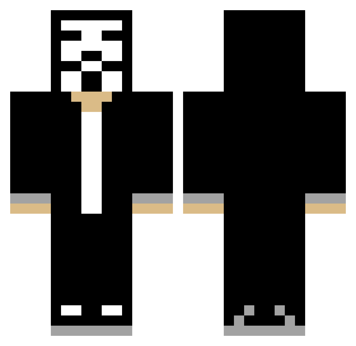 Bomes123 Minecraft skin, front and back view