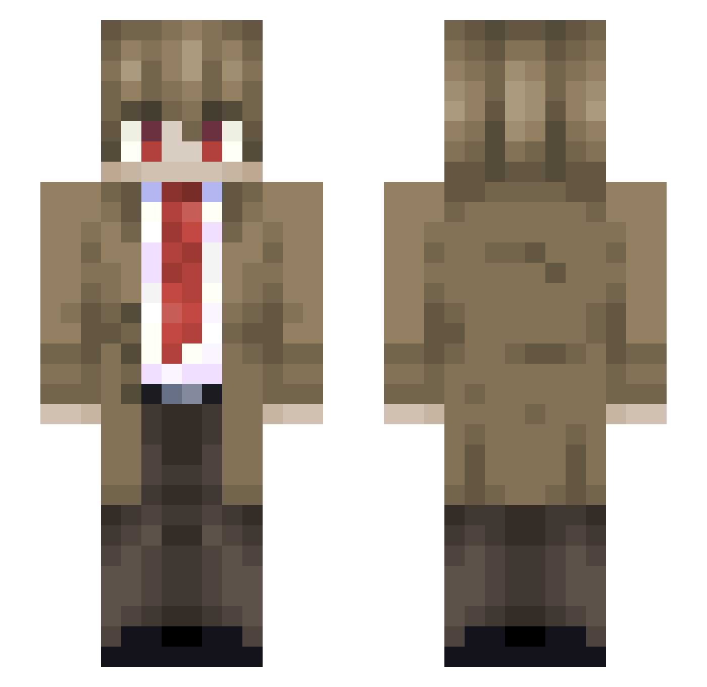 briansworld Minecraft skin, front and back view