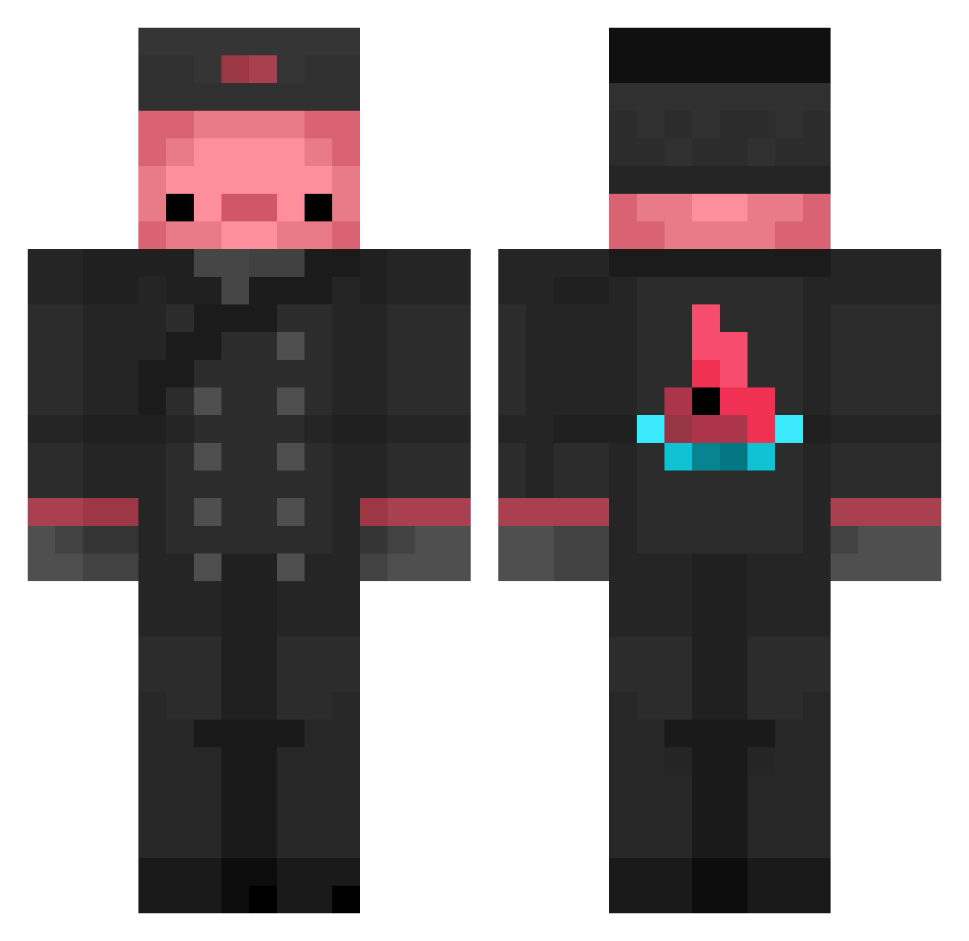 NICKmitN Minecraft skin, front and back view