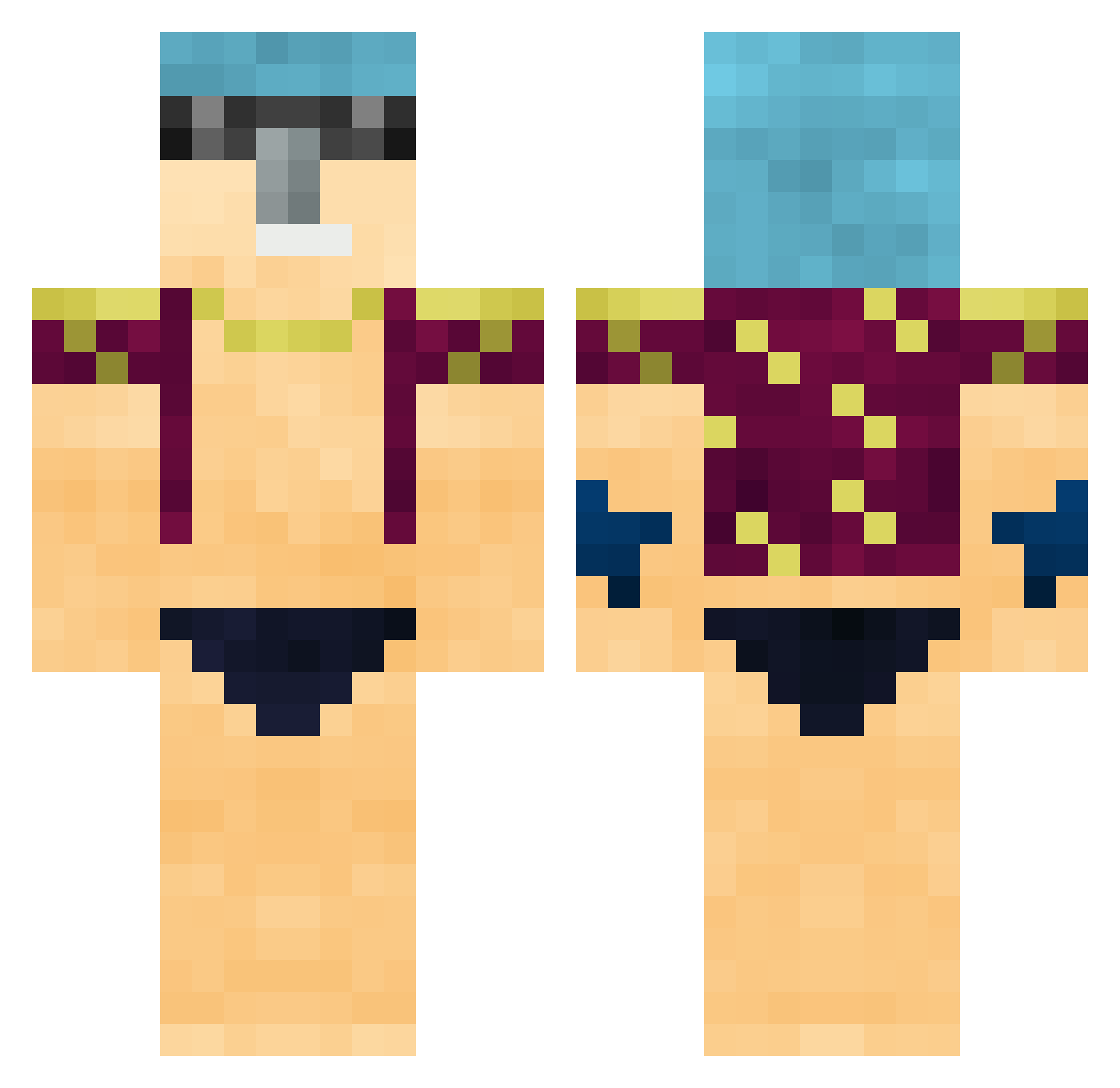 damenik Minecraft skin, front and back view