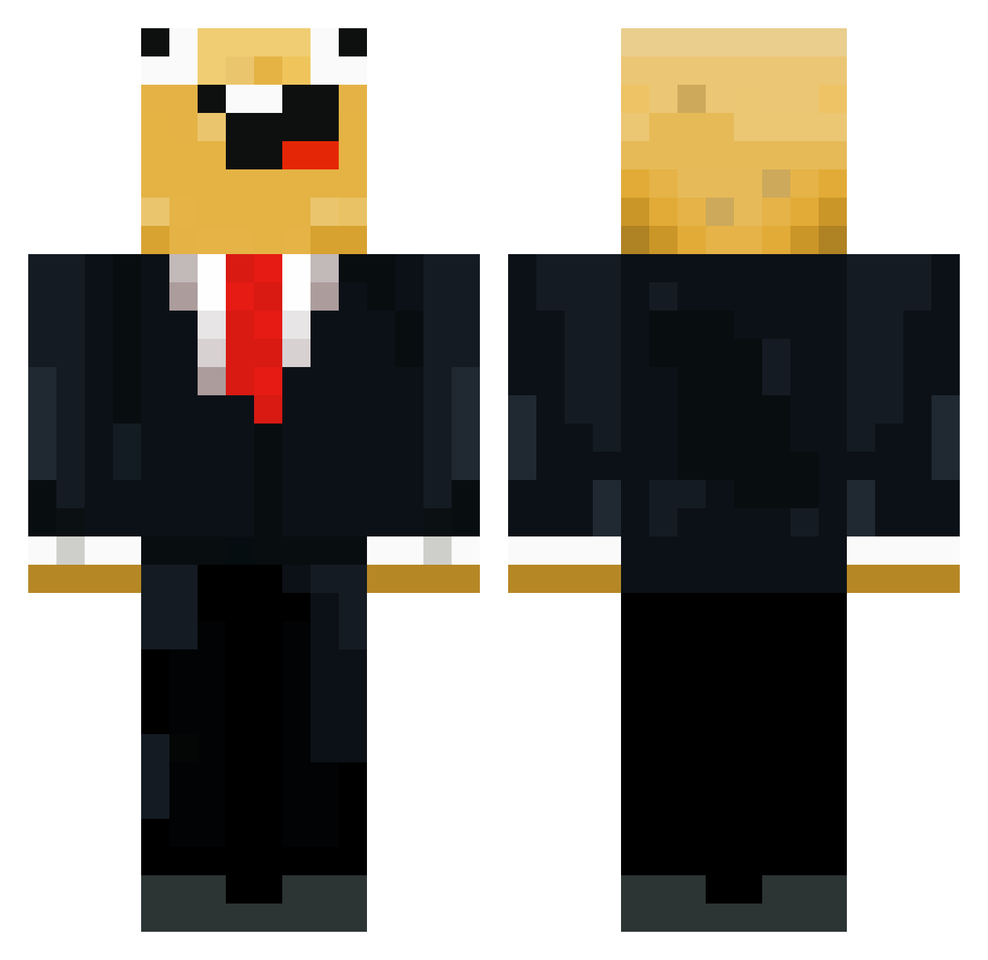 OrangeInKew Minecraft skin, front and back view