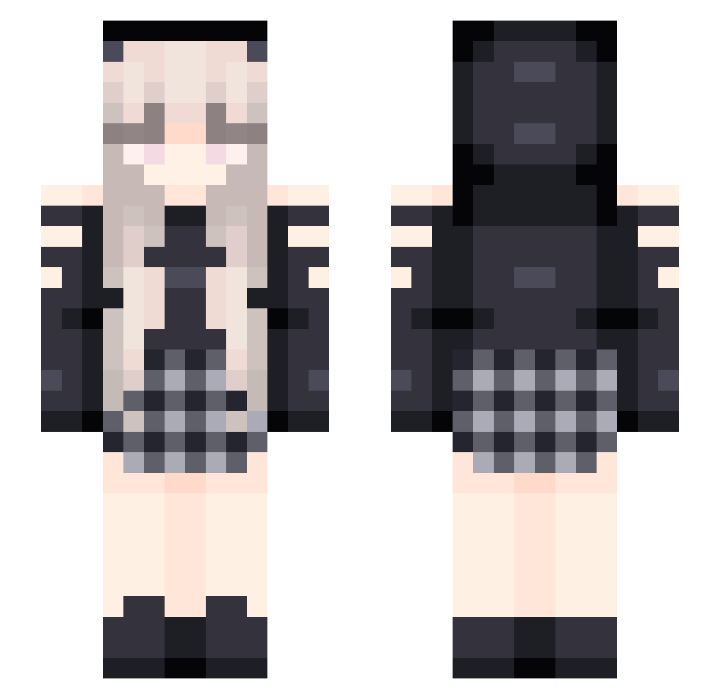 vansessy Minecraft skin, front and back view