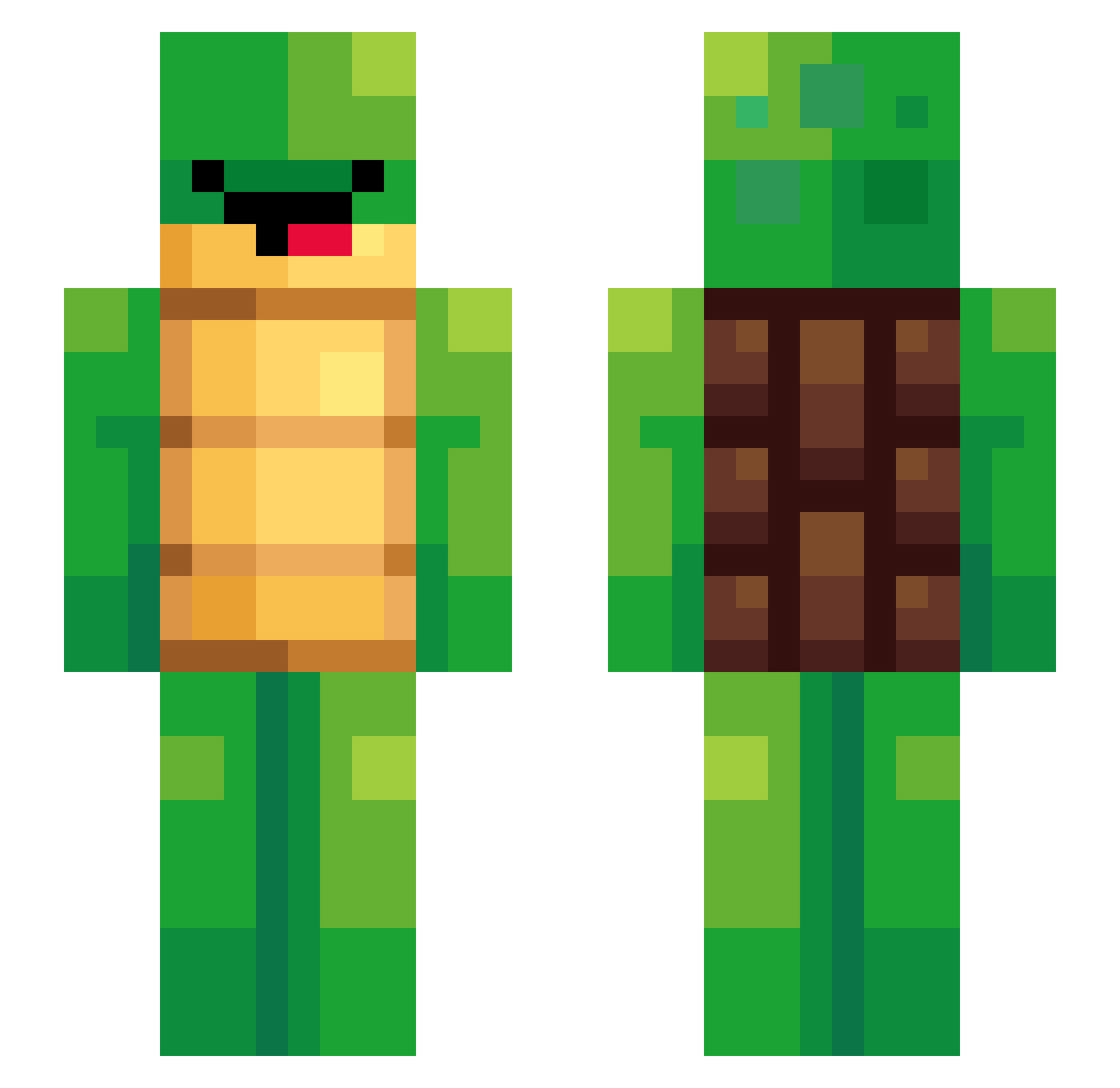 Adia1234 Minecraft skin, front and back view