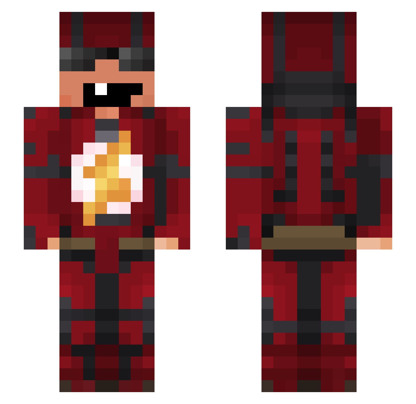 rapidaash Minecraft skin, front and back view