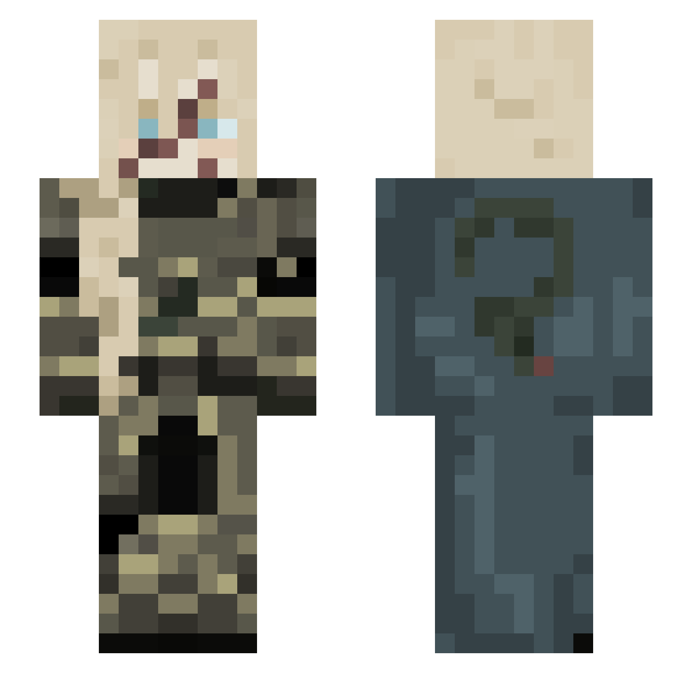 jegetal Minecraft skin, front and back view