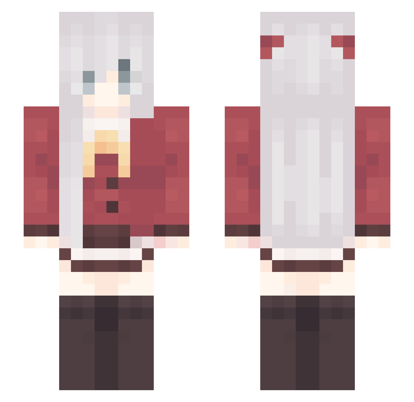 SigajYT Minecraft skin, front and back view