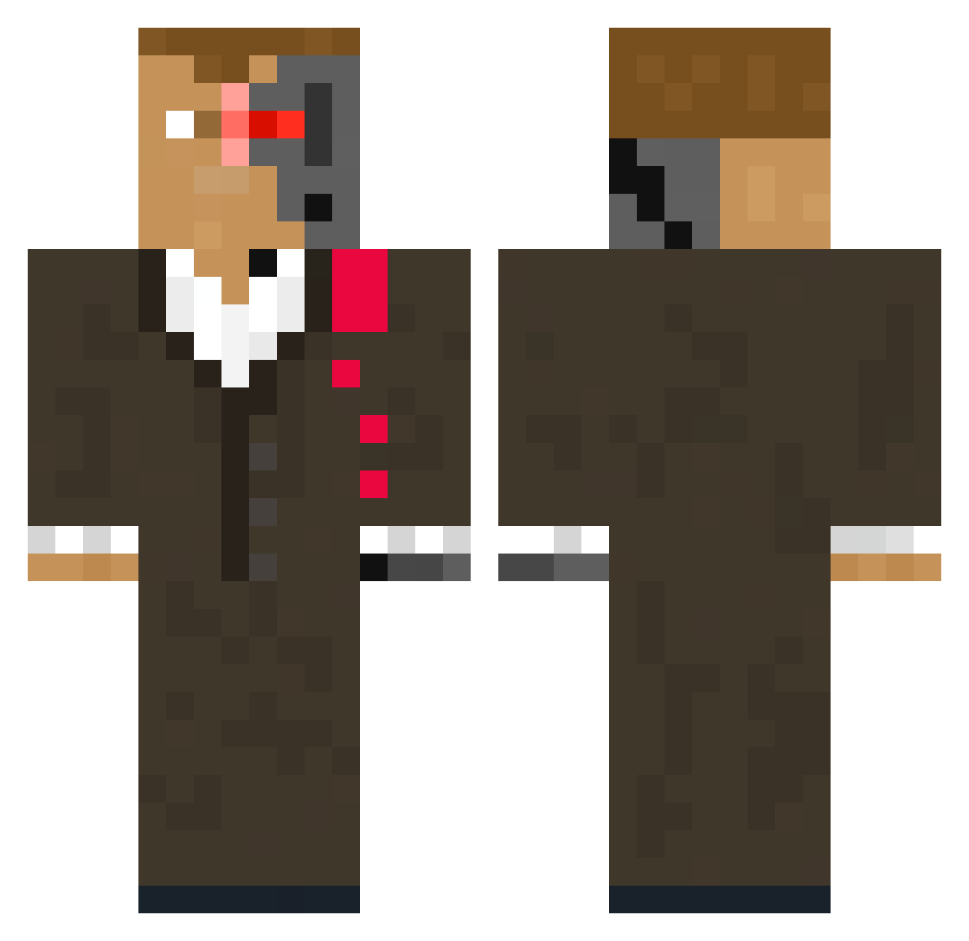 Bonsharton Minecraft skin, front and back view