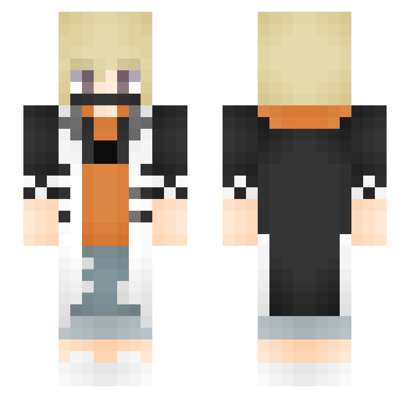 Dabaltz Minecraft skin, front and back view