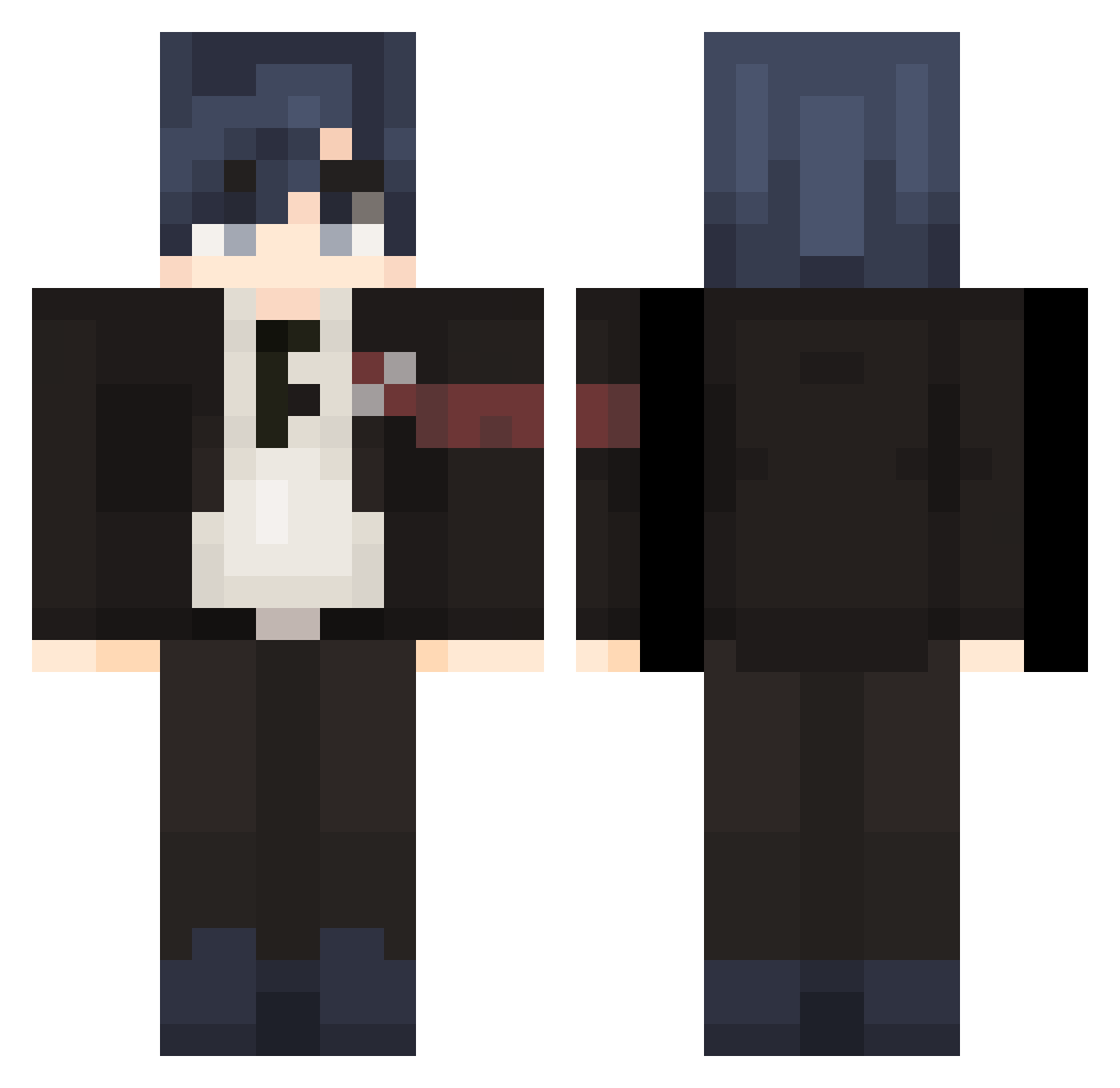 MA0S Minecraft skin, front and back view