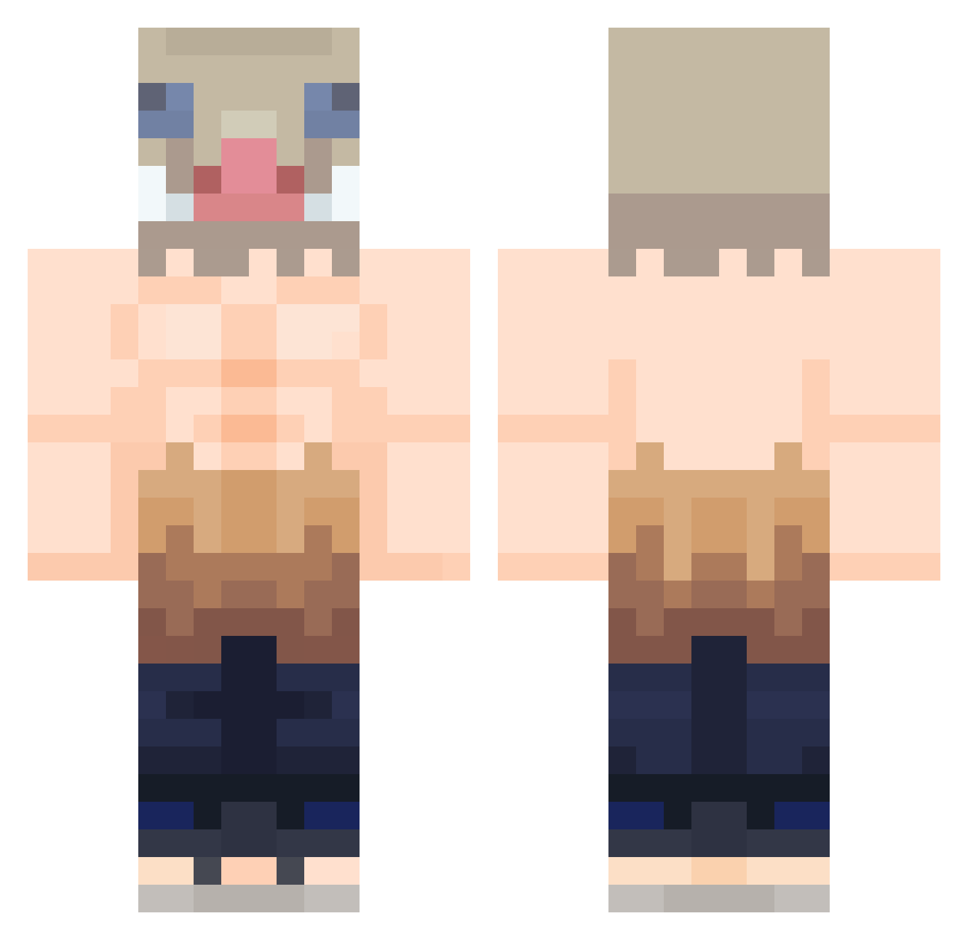 MikeRopines Minecraft skin, front and back view