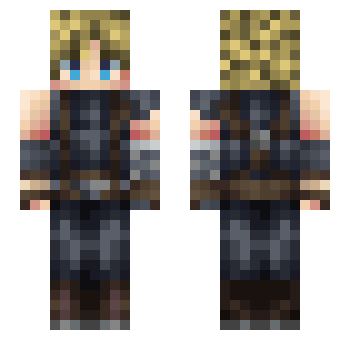 luciidY2K Minecraft skin, front and back view