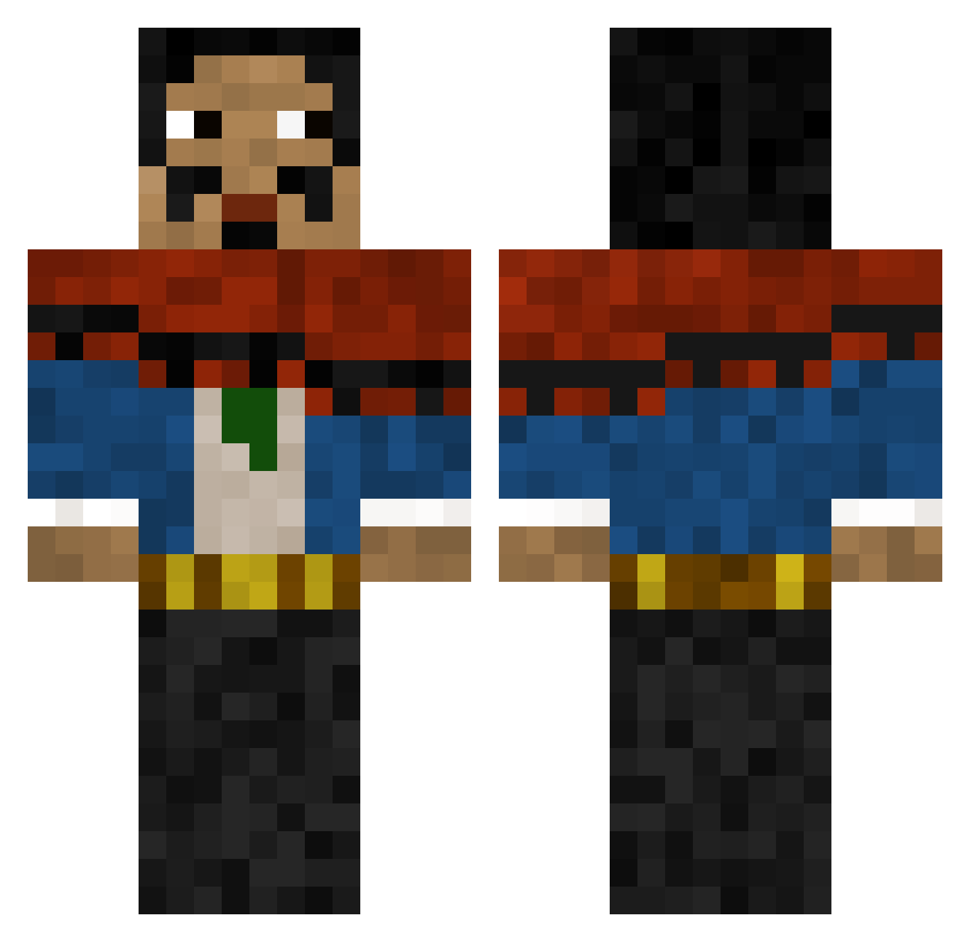 G_frogg Minecraft skin, front and back view