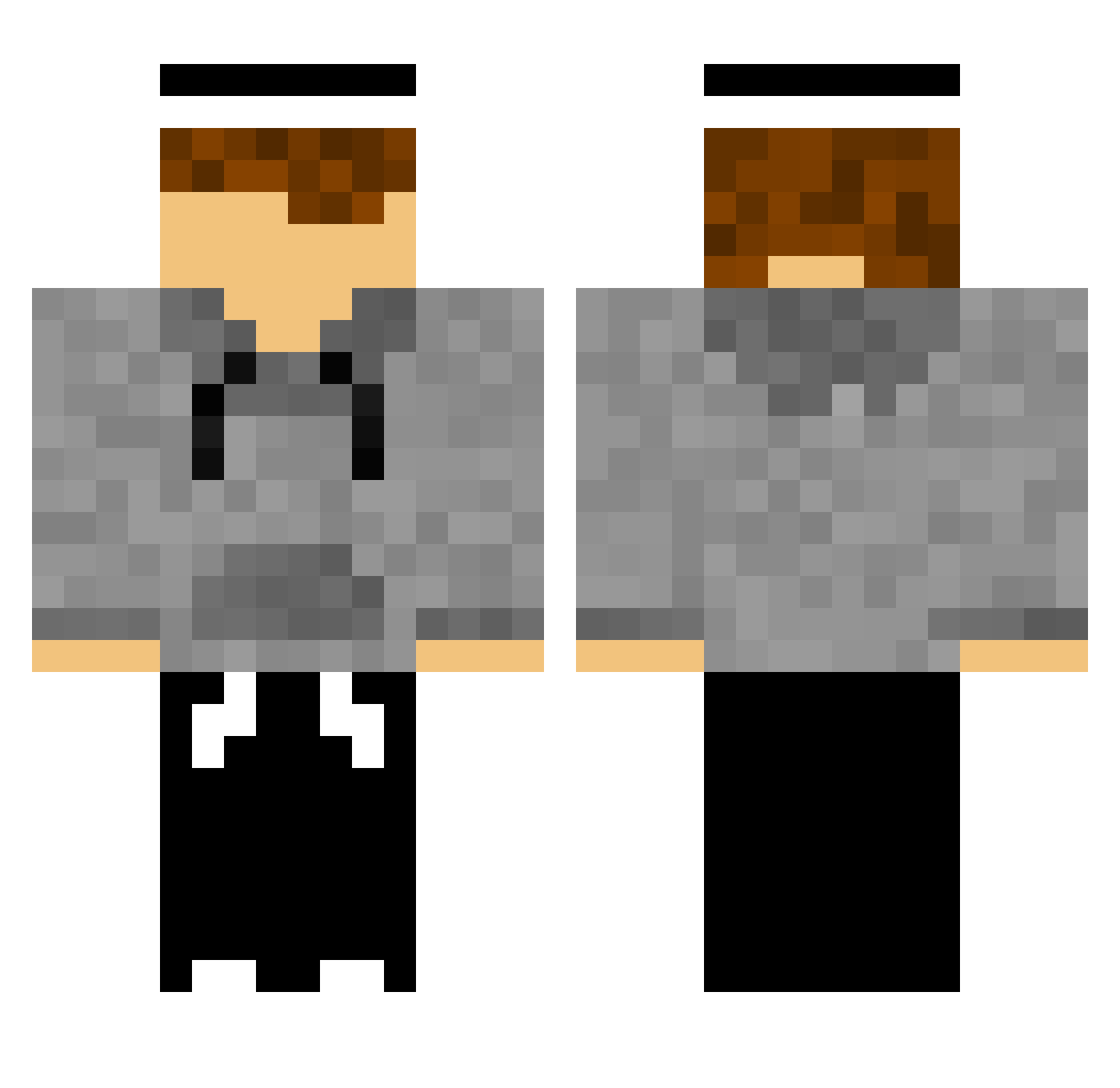 bugkoil Minecraft skin, front and back view