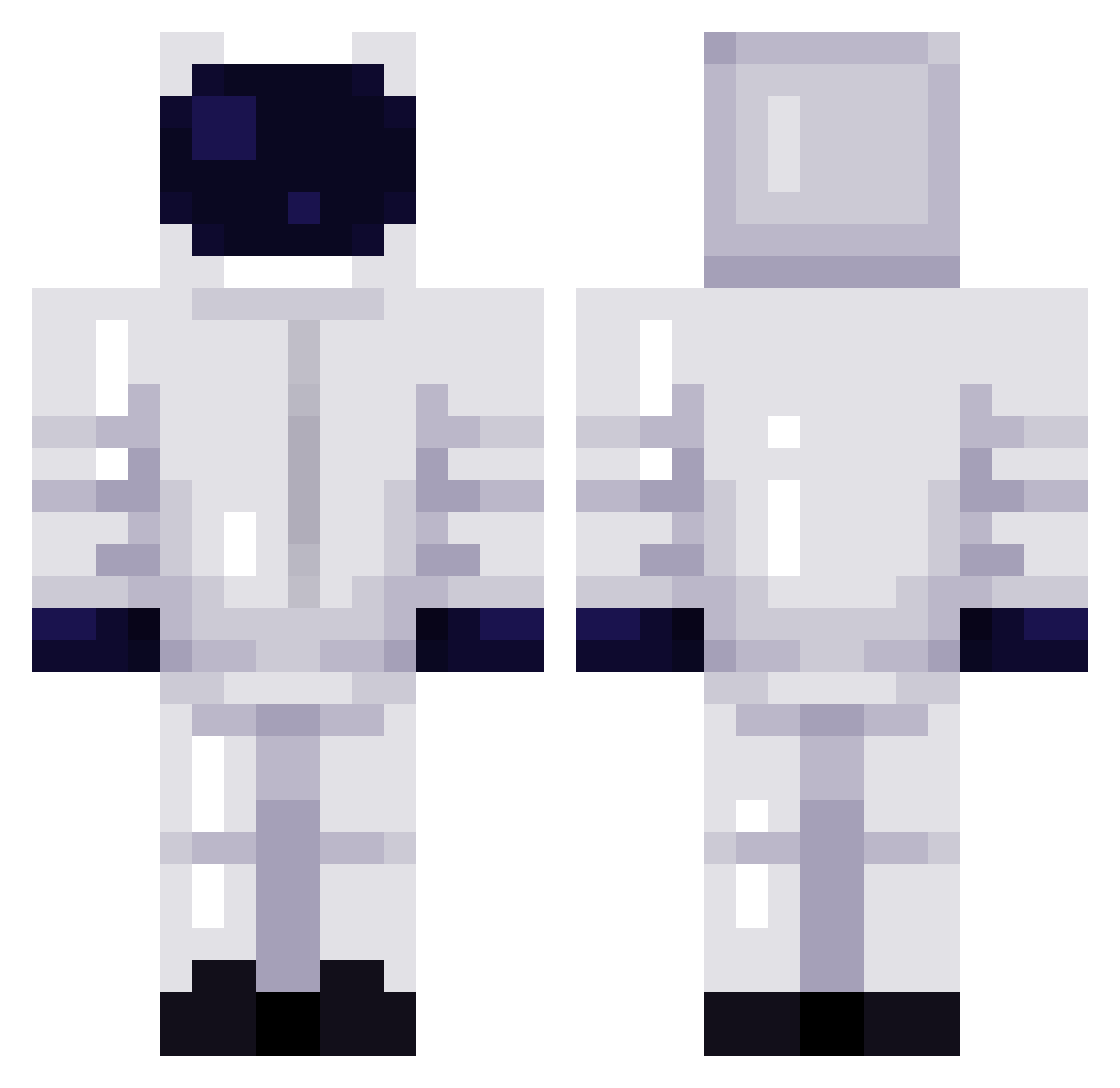 Vacid Minecraft skin, front and back view