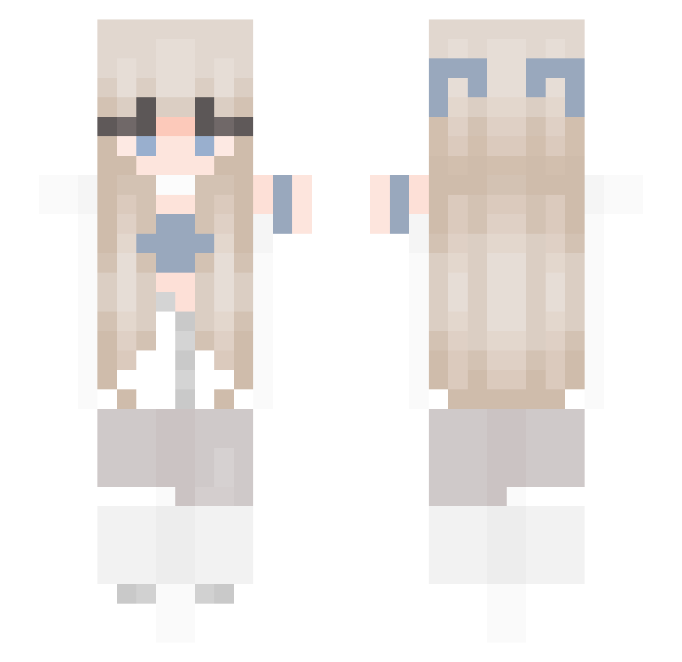 Sabrinaholic Minecraft skin, front and back view