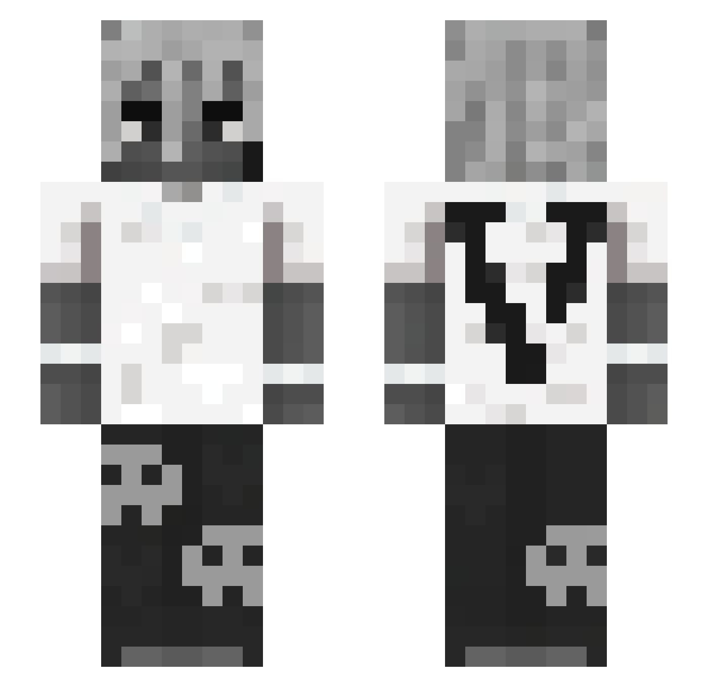 snadreq Minecraft skin, front and back view