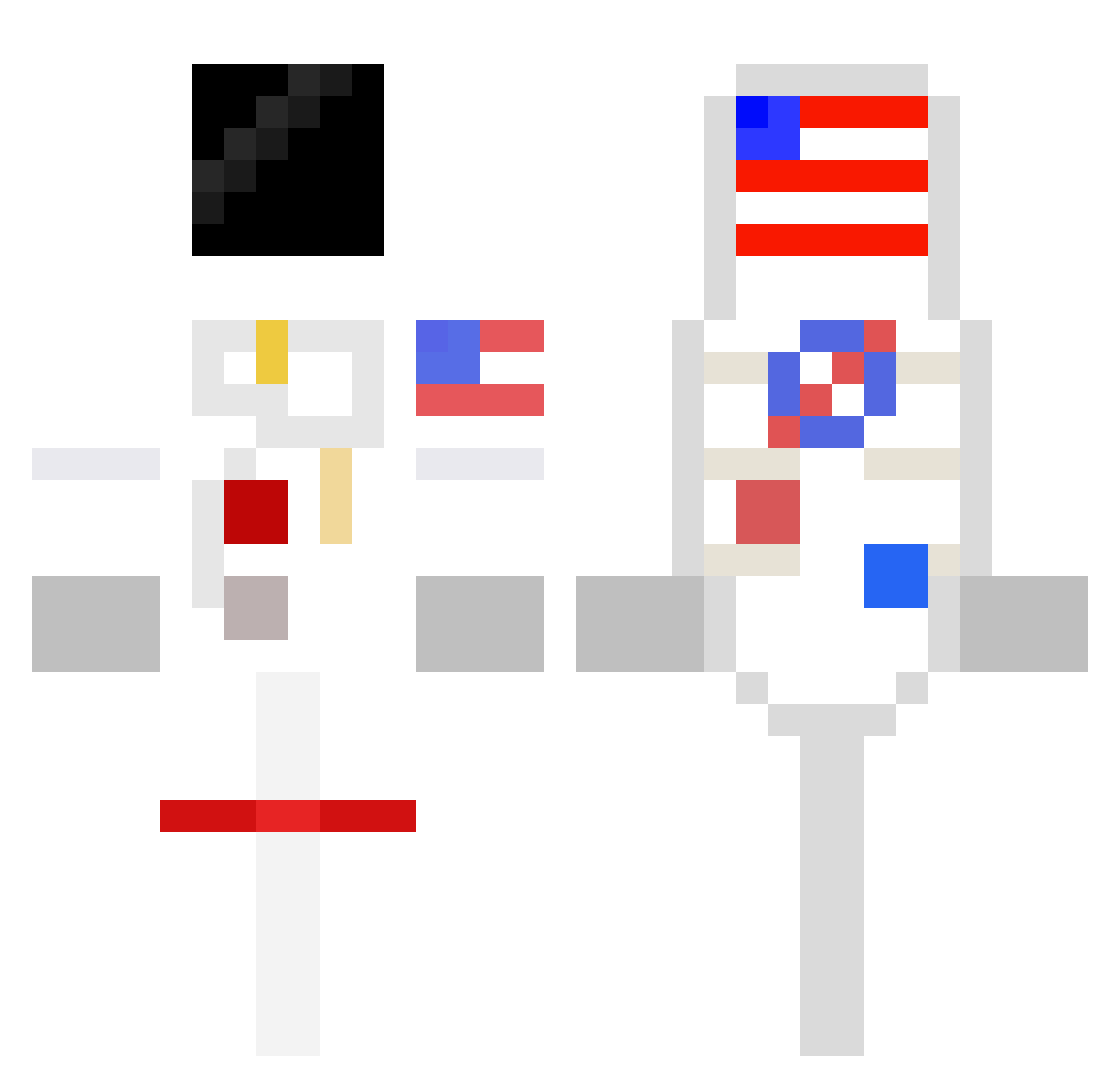 VeganesBrot Minecraft skin, front and back view
