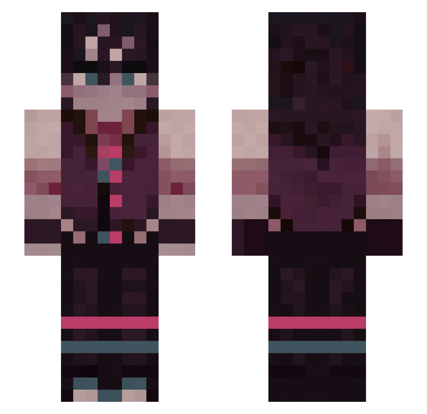 asterismal Minecraft skin, front and back view