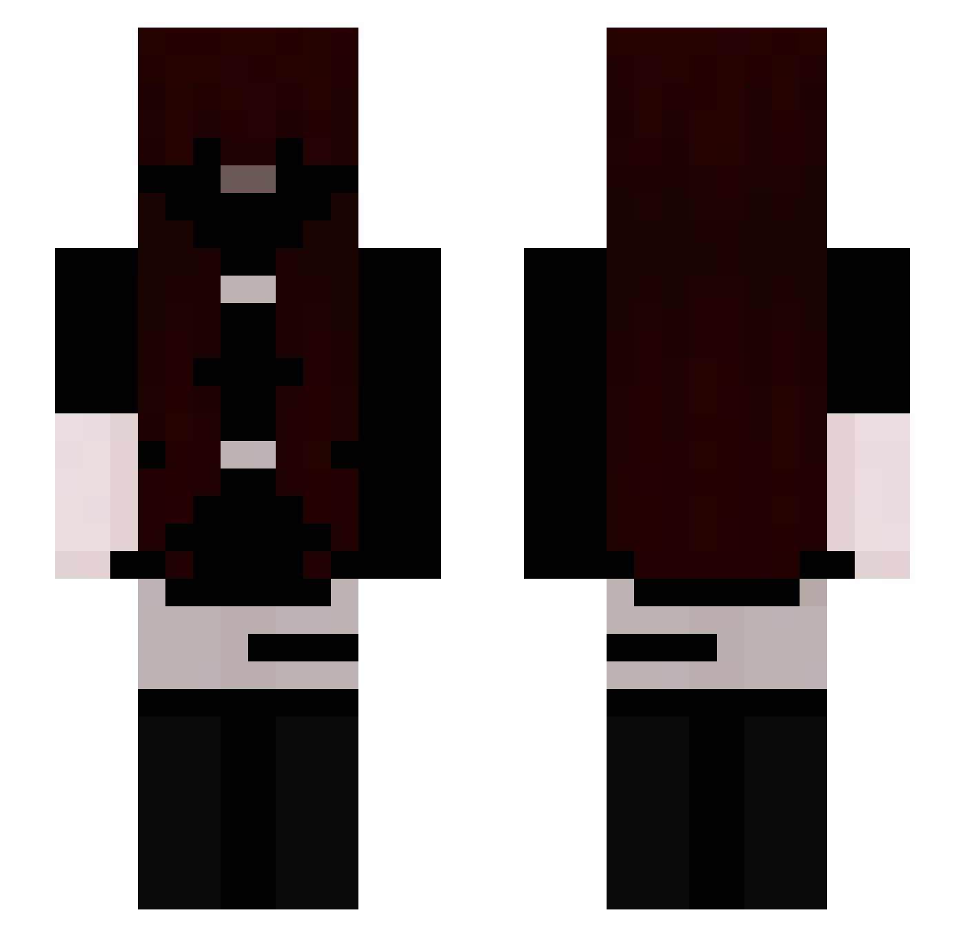 Rosearii Minecraft skin, front and back view