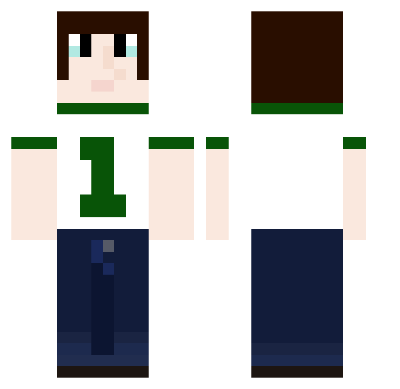 KingSpaceface Minecraft skin, front and back view