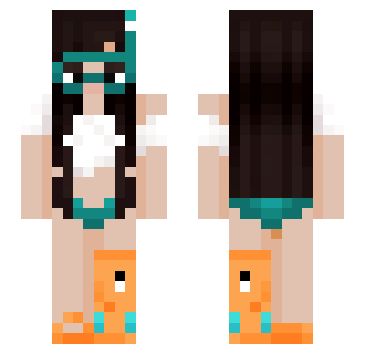 Kaitsunes Minecraft skin, front and back view