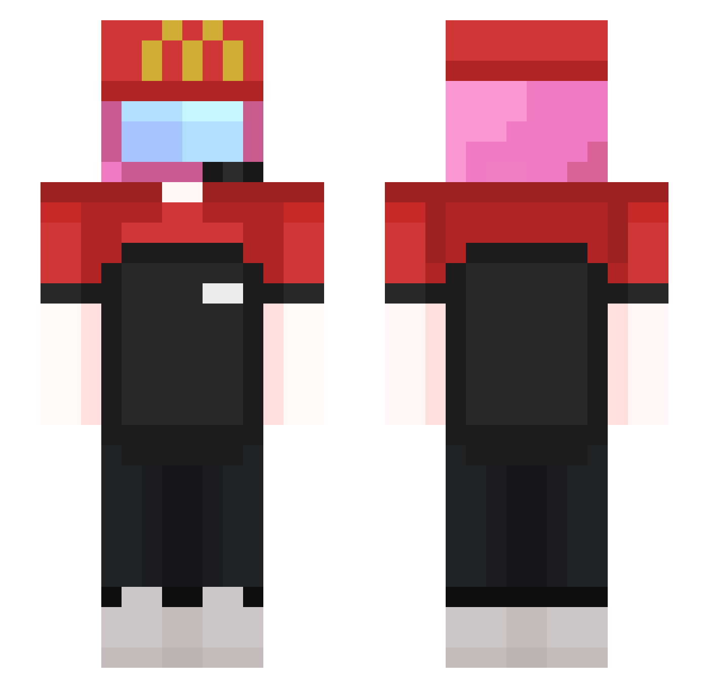 ItzZenMC Minecraft skin, front and back view