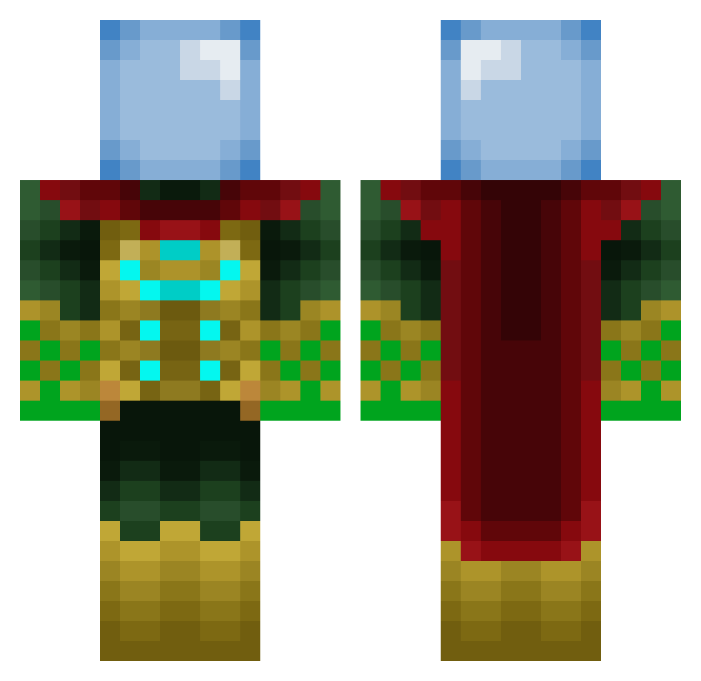 uninstallminecra Minecraft skin, front and back view