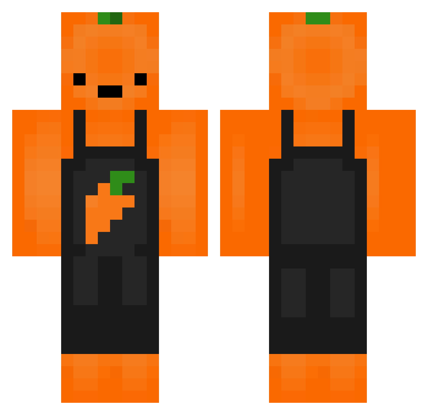 Wraayke Minecraft skin, front and back view