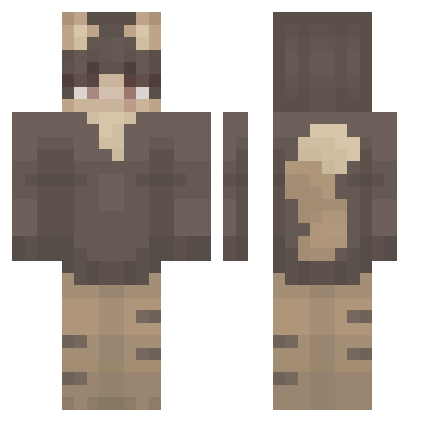 lolry Minecraft skin, front and back view