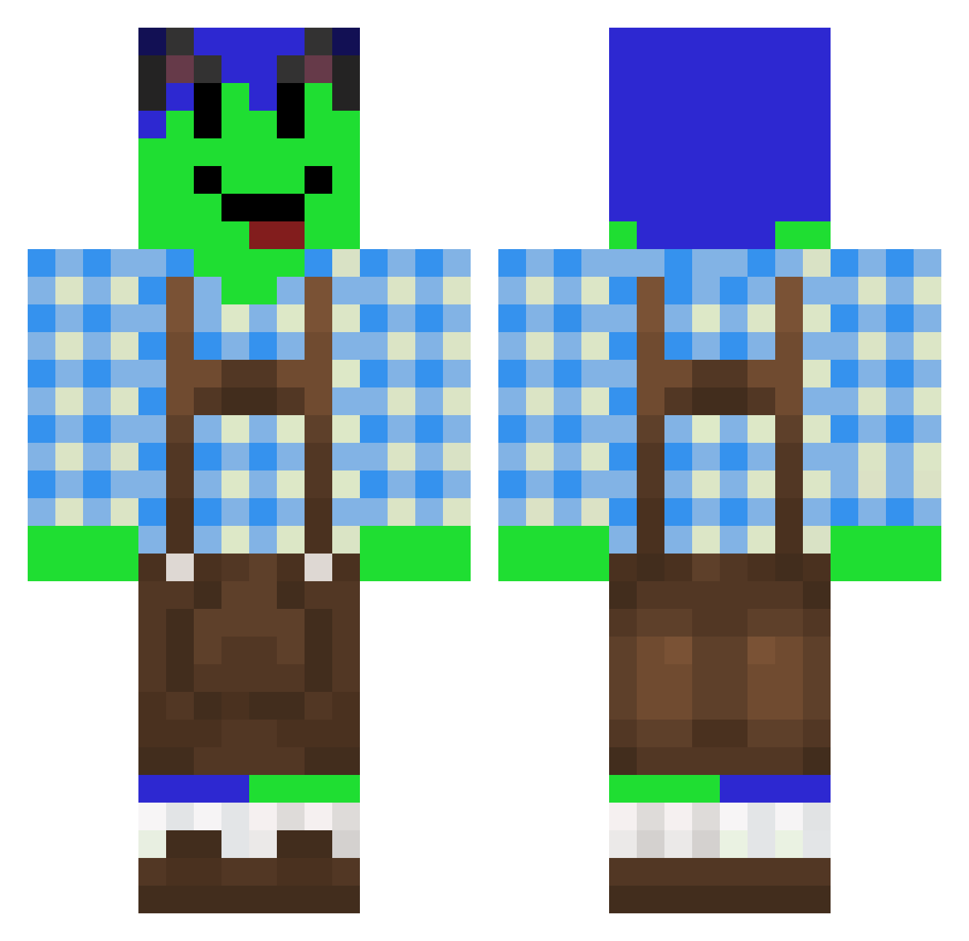 Jopakoller Minecraft skin, front and back view