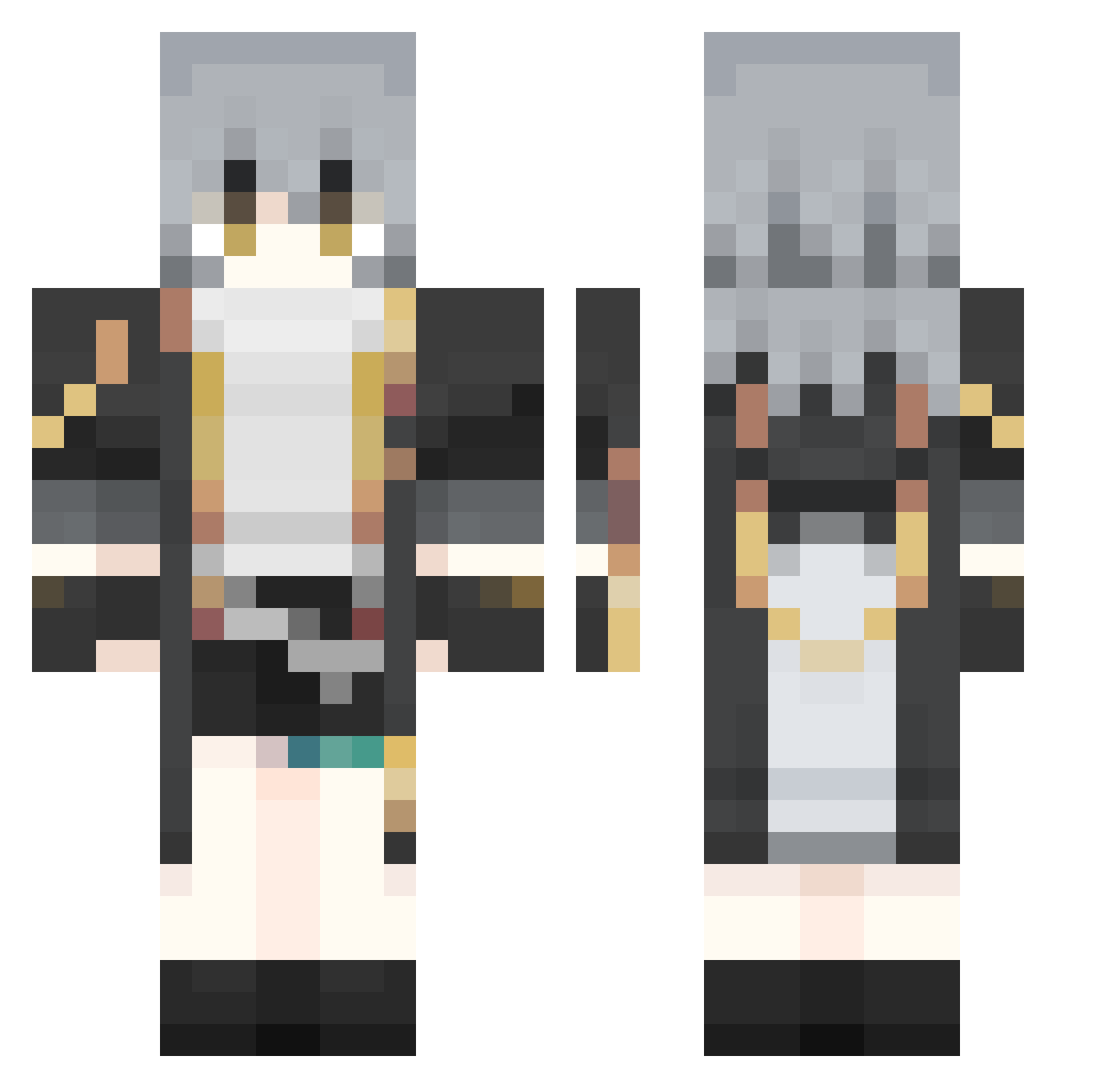 Poyoyo727 Minecraft skin, front and back view