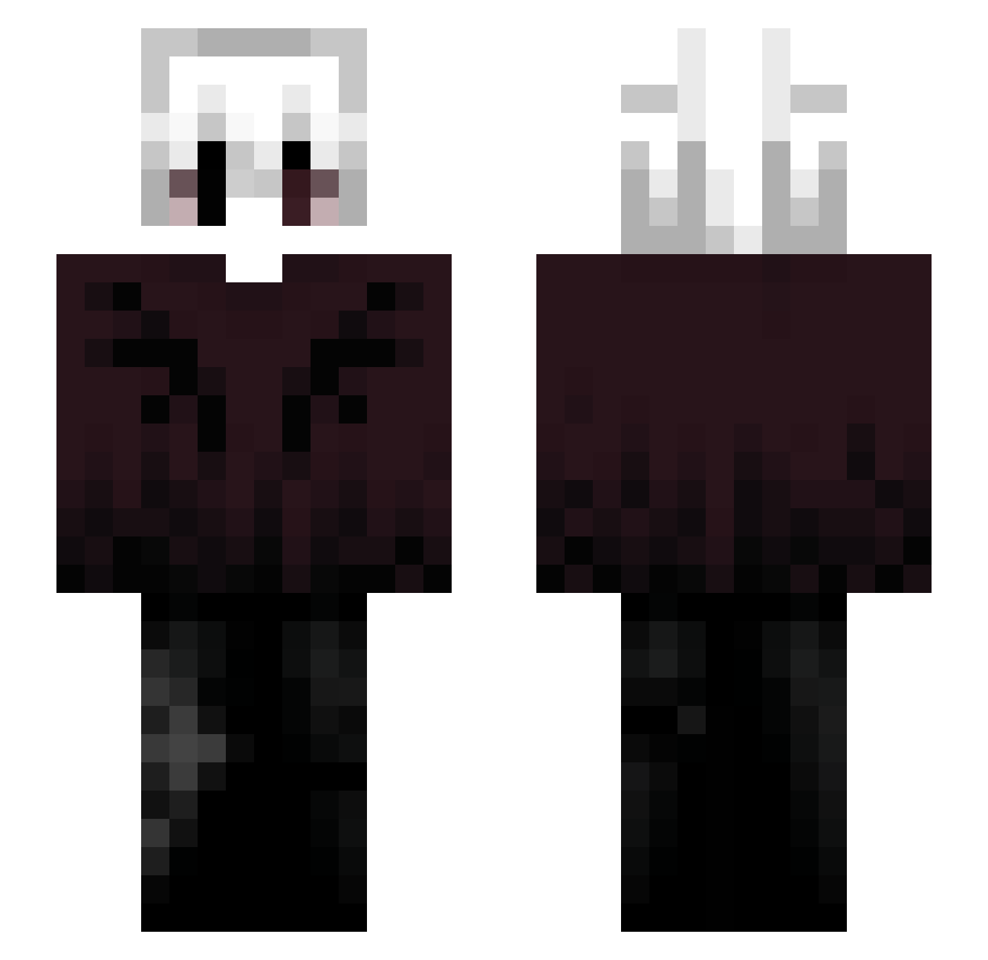 kiqp Minecraft skin, front and back view