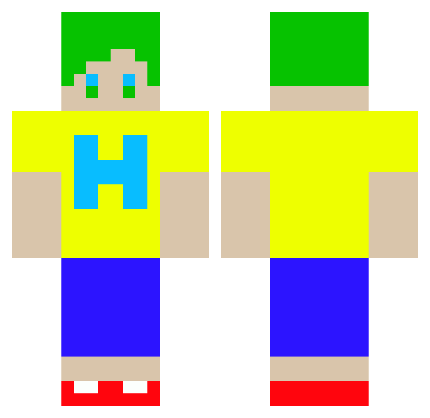 HARUTOMELON Minecraft skin, front and back view