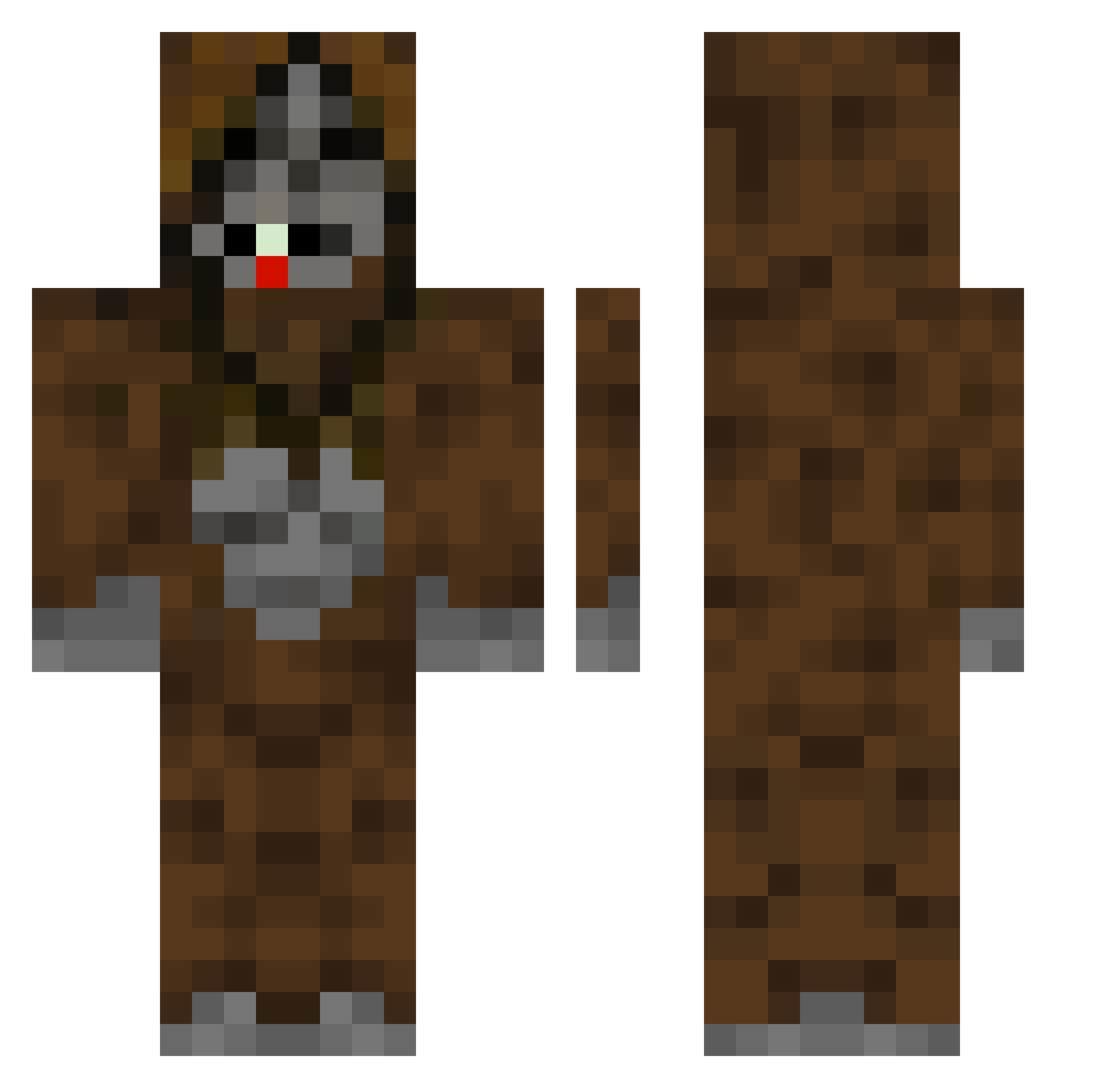 LongshotP Minecraft skin, front and back view