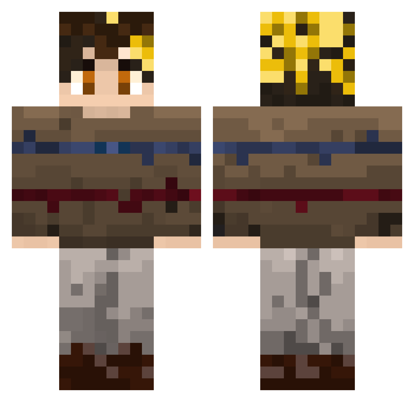 Eldritchaesthe Minecraft skin, front and back view