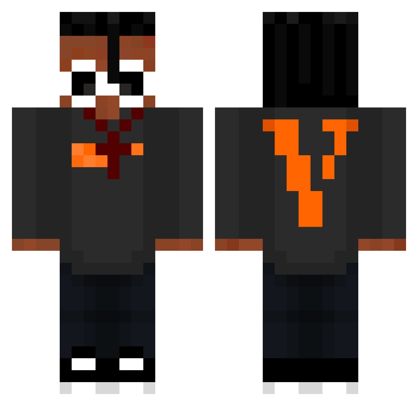 LilBeanoss Minecraft skin, front and back view