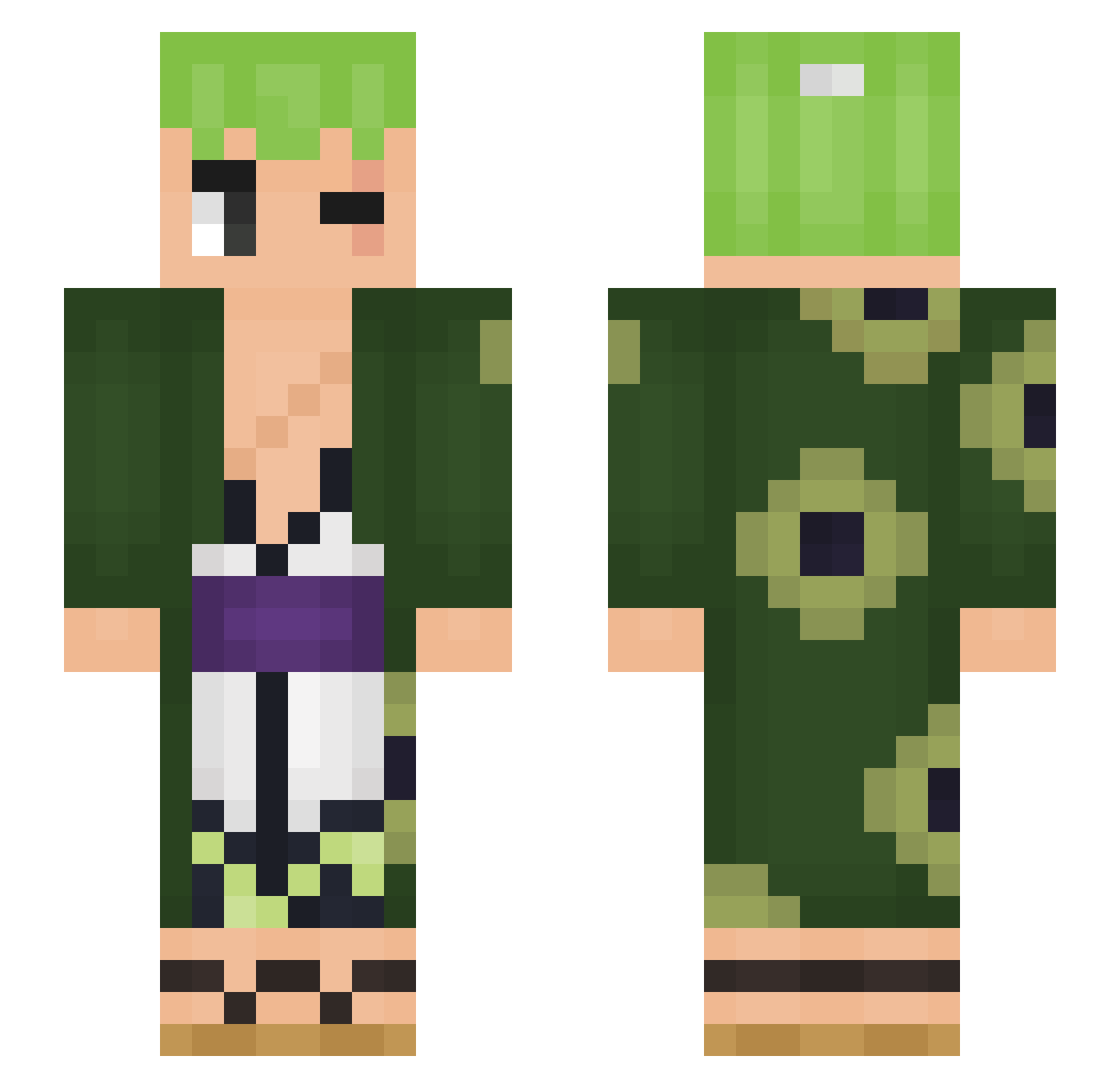 naisu22 Minecraft skin, front and back view