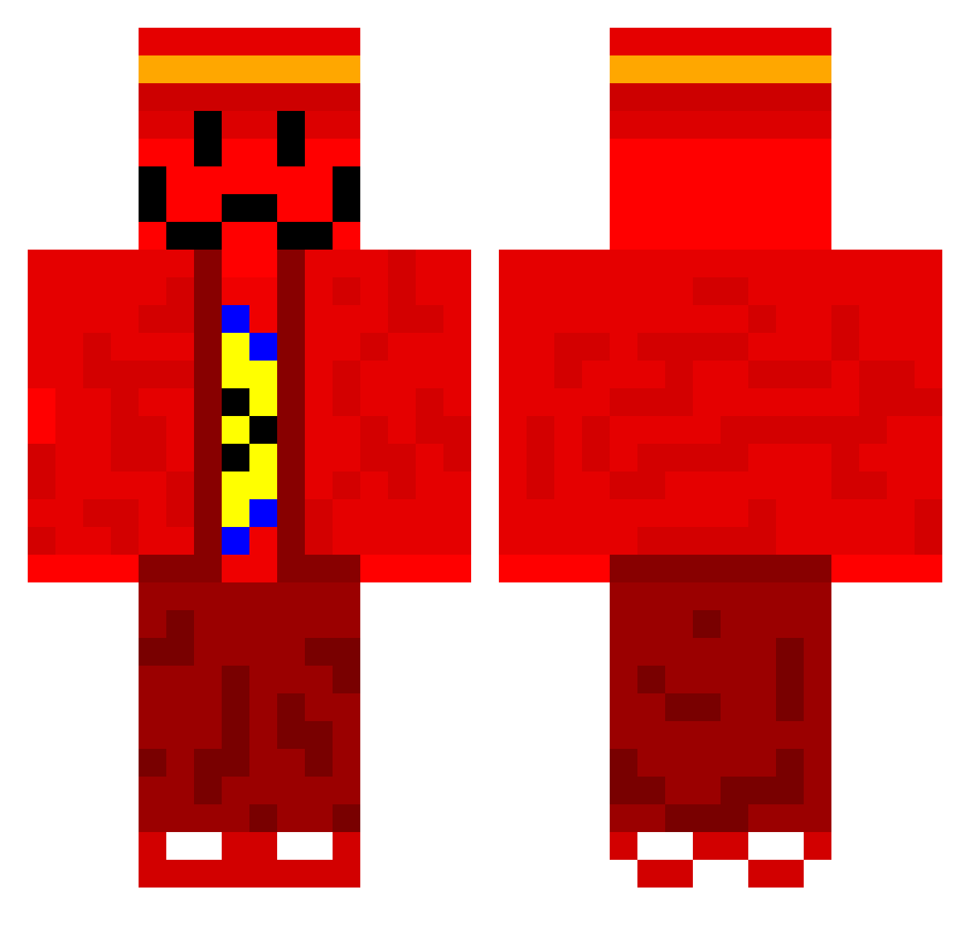 MeIsUnoriginal Minecraft skin, front and back view