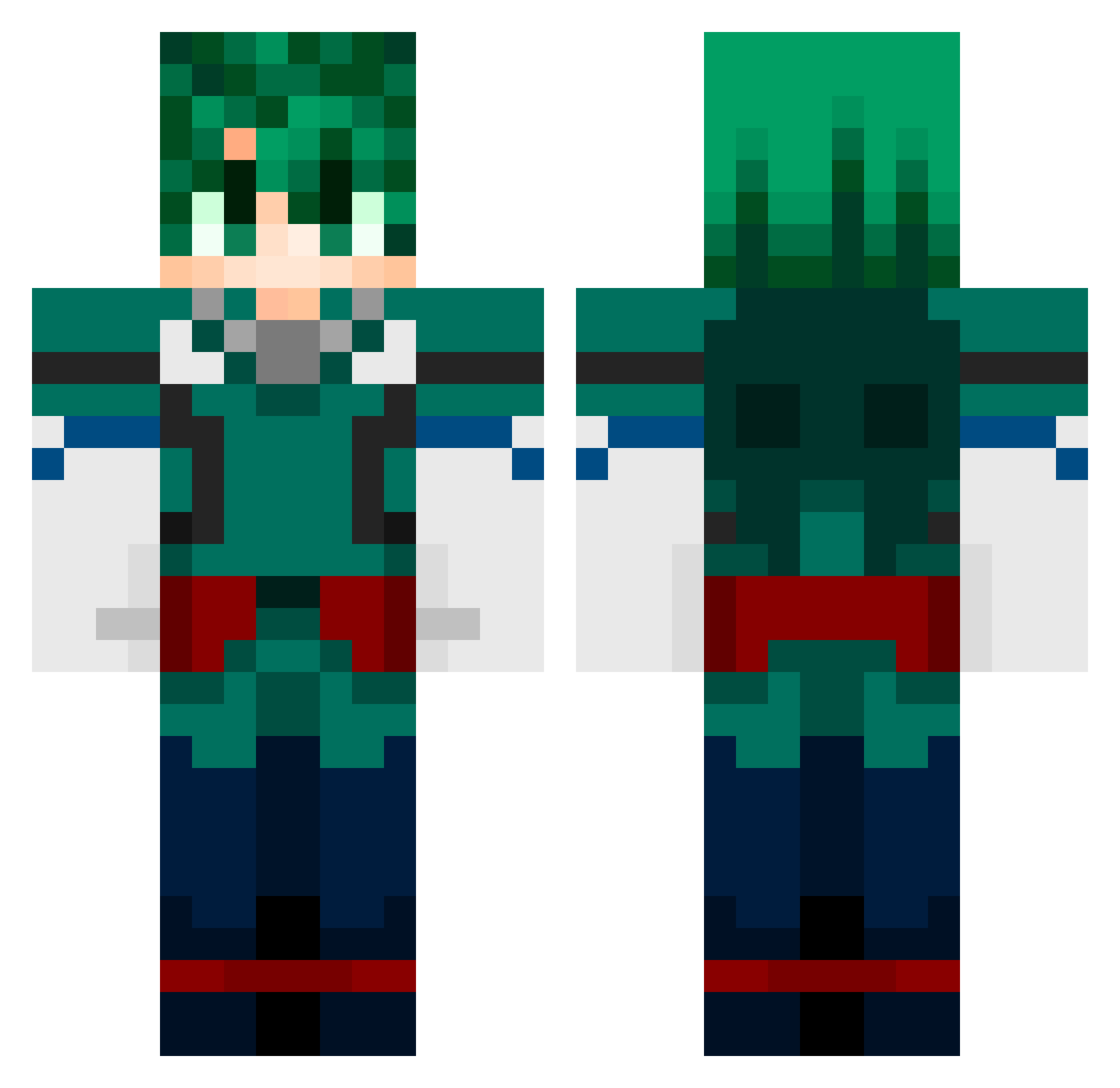TakodaKami Minecraft skin, front and back view