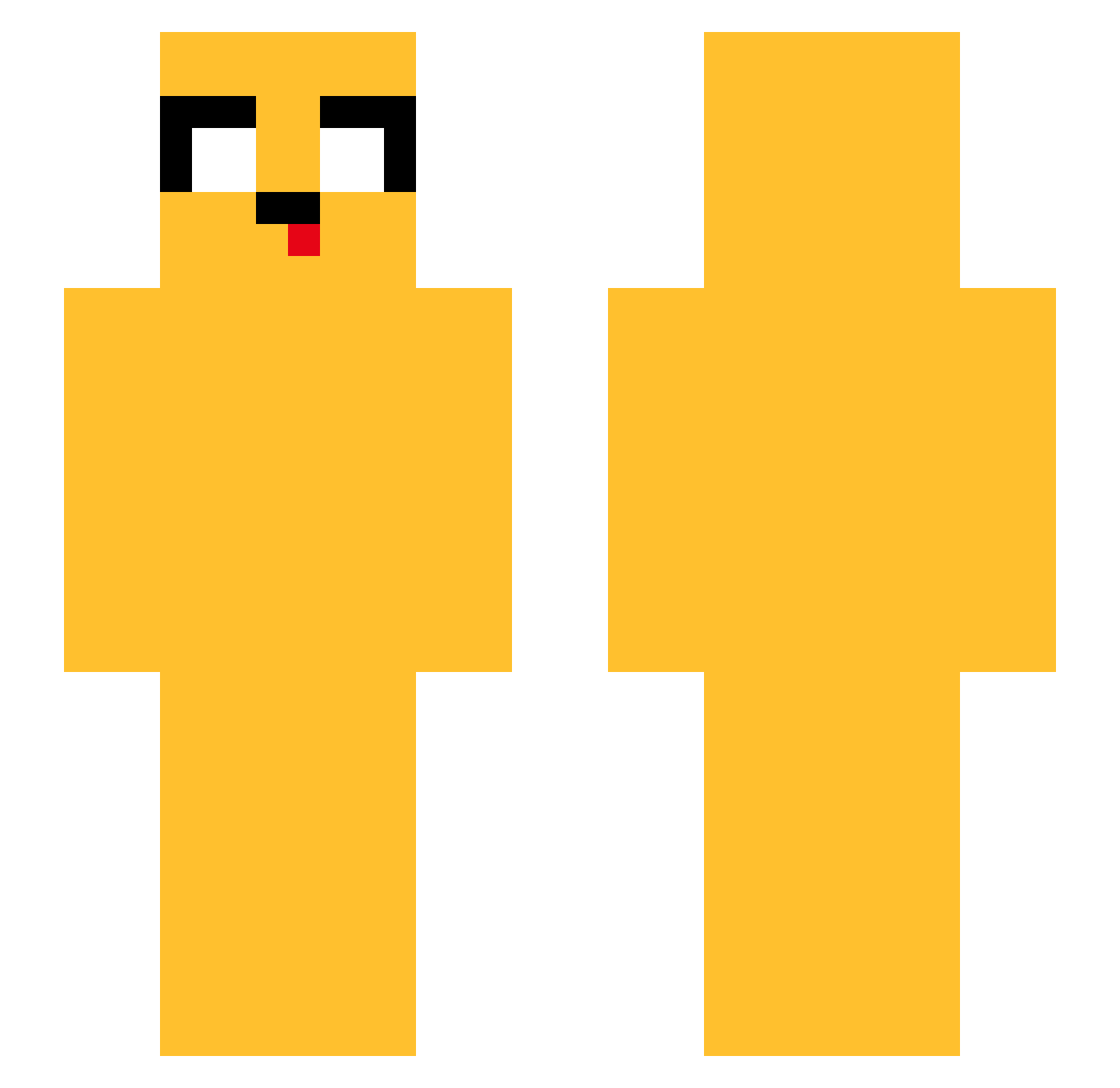 wantedq8 Minecraft skin, front and back view