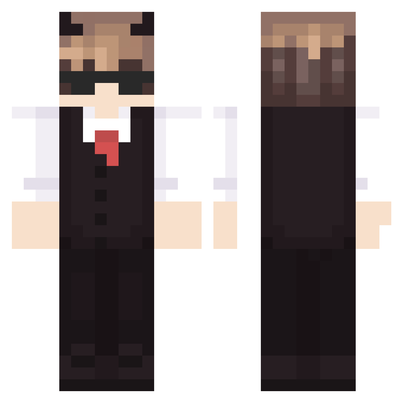 xBatu_Killer Minecraft skin, front and back view