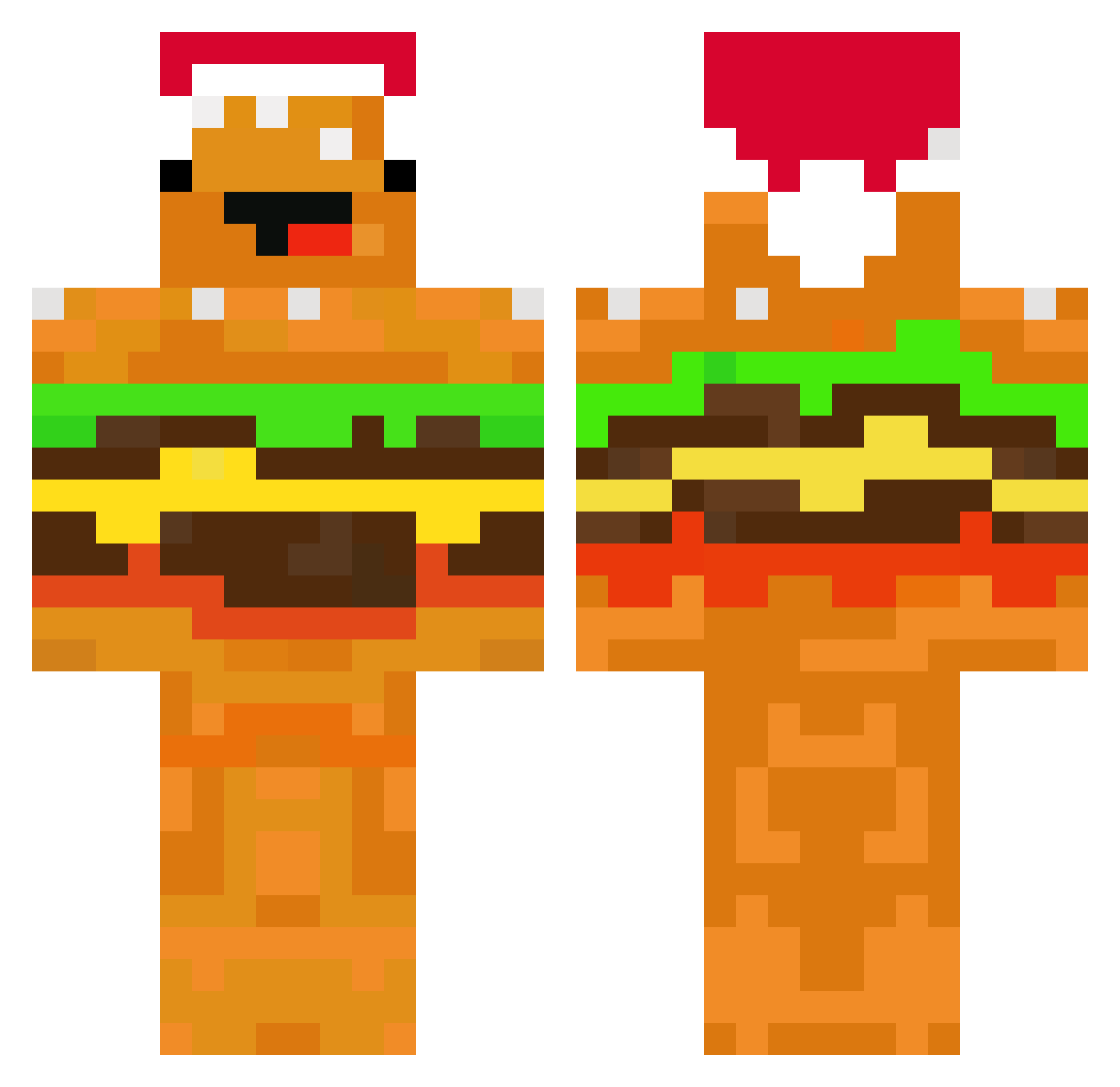 Egolestic Minecraft skin, front and back view