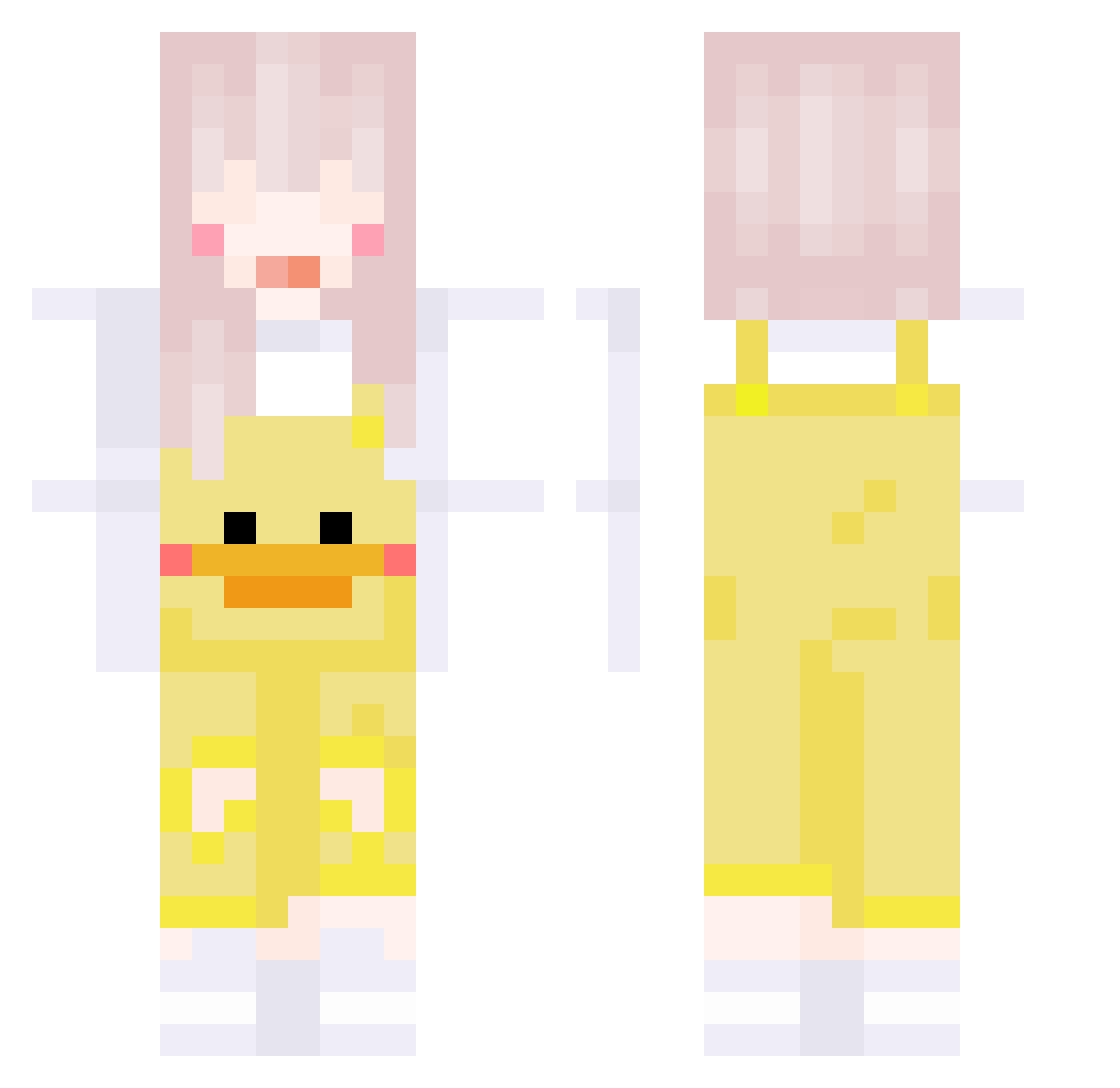 zzangminsu Minecraft skin, front and back view