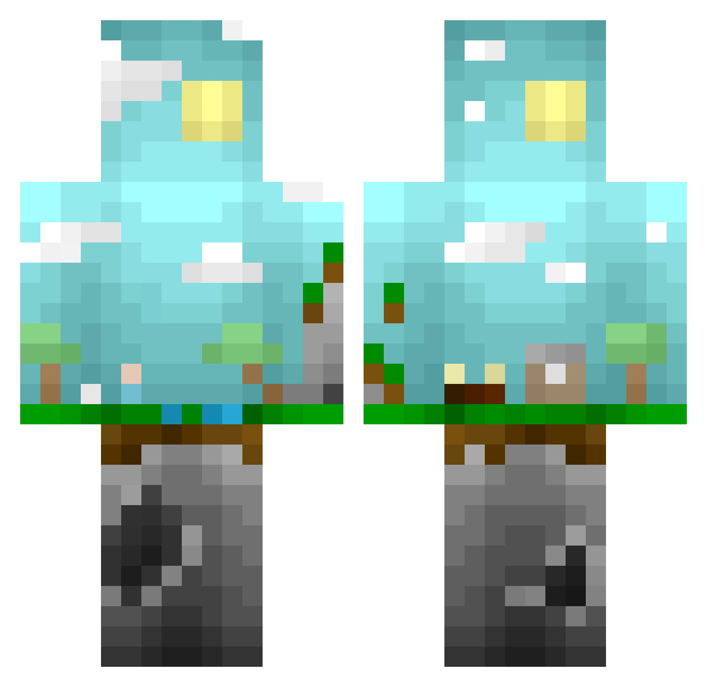 AleXtricity234 Minecraft skin, front and back view