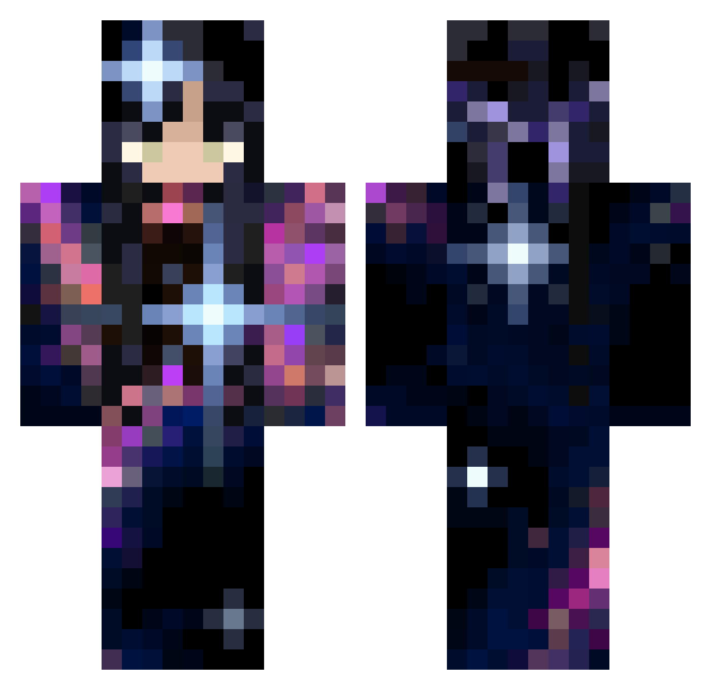 Oumaink Minecraft skin, front and back view