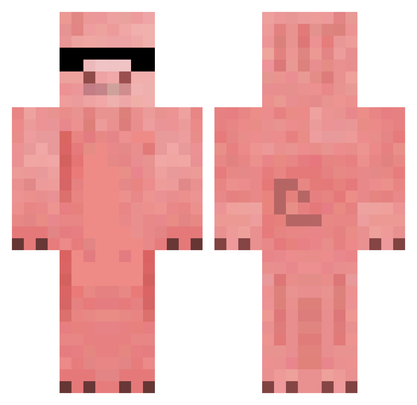 zSamuel Minecraft skin, front and back view