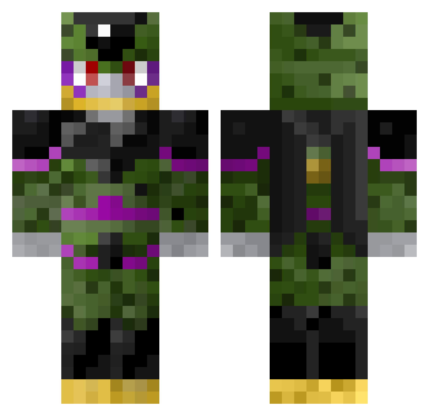 Bananinha6675 Minecraft skin, front and back view